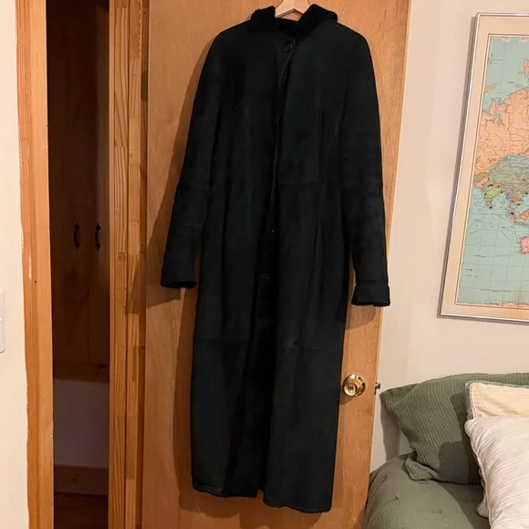 lambskin Cole Haan BLACK FULL LENGTH COAT - Picture 3 of 15